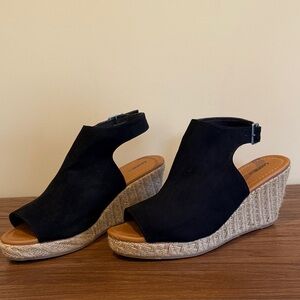 Black Wedge Sandals